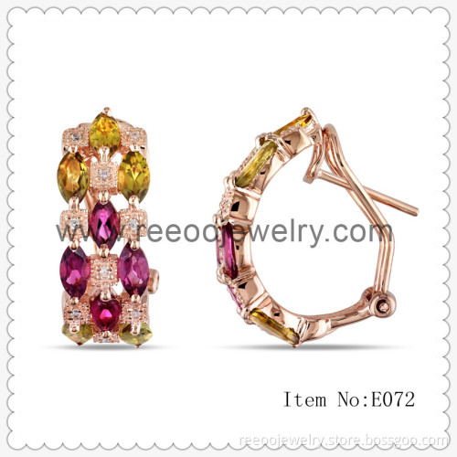 Women's Love Jewelry Zircon Silver Hoop Earring